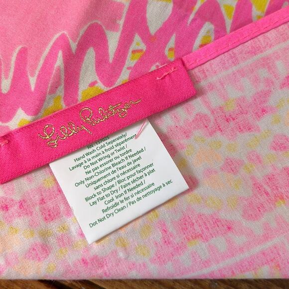 Lilly Pulitzer be the sunshine pink cotton scarf NWOT - Picture 5 of 6